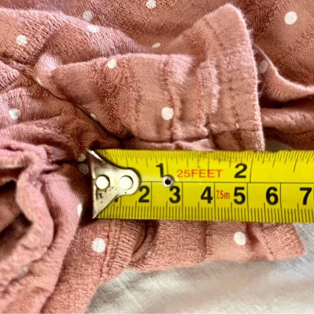 Mauve one‎ piece romper elastic waist white Polka dot Abercrombie kids 15/16